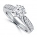 1.45 ct Round Cut Diamond Engagement Ring Whit Millgrain on The Shank 